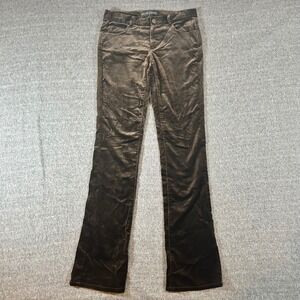 Ralph Lauren Black Label Womens Brown Velvet Straight Pants Size 4 Fits 31x33